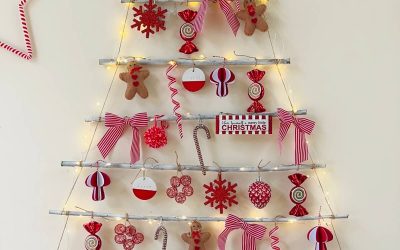 DIY Wall Christmas Tree: Candy Cane Branch Tree Tutorial